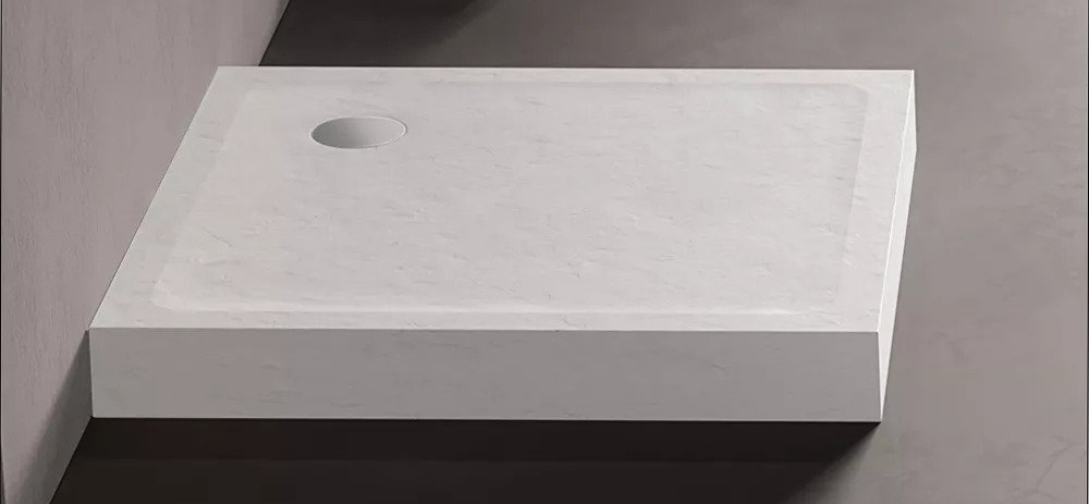 New Trendy Mild Stone Brodzik Akrylowy Kwadratowy 100x100x11,5 Biały (B-0522)